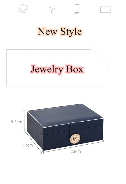Pudełko z biżuterią PU skóra wysokiej jakości, 2 warstwy, nowość 2021 - Wianko - 6