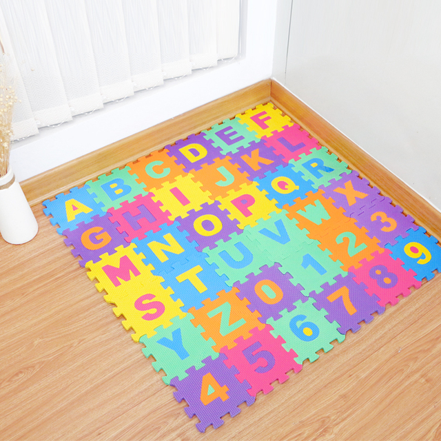 Dziecięcy dywan matowy z pianki EVA - 36 sztuk w partii, kolor indeksujący, miękkie maty do układania puzzli i tworzenia blokujących podłogowych płytek - Wianko - 1