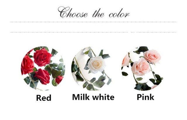 Róża winorośl sztuczna jedwabna 180cm - wysokiej jakości dekoracja na wesele, do domu i na ścianę - Wianko - 15