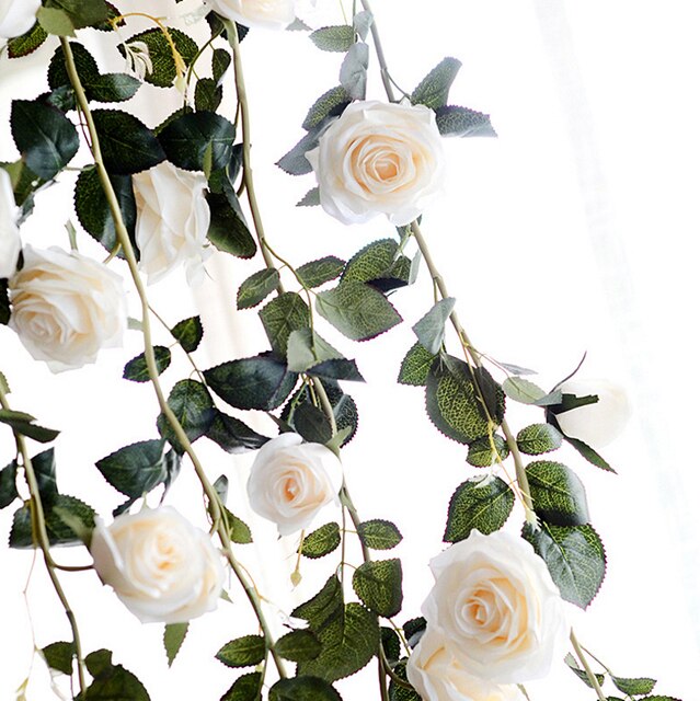 Róża winorośl sztuczna jedwabna 180cm - wysokiej jakości dekoracja na wesele, do domu i na ścianę - Wianko - 21