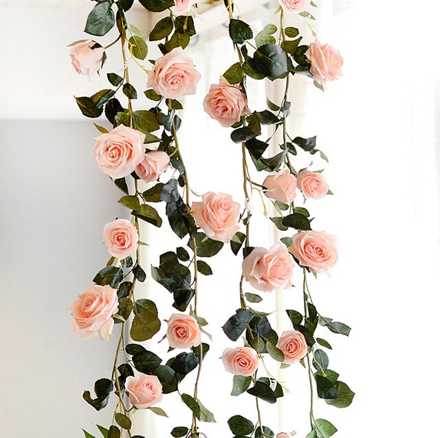 Róża winorośl sztuczna jedwabna 180cm - wysokiej jakości dekoracja na wesele, do domu i na ścianę - Wianko - 19