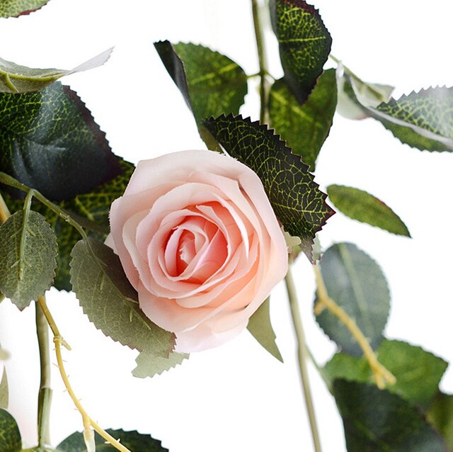 Róża winorośl sztuczna jedwabna 180cm - wysokiej jakości dekoracja na wesele, do domu i na ścianę - Wianko - 17
