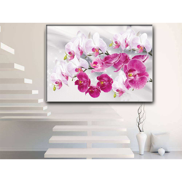 5D DIY diamentowe malowanie orchidea - pełny kwadrat/okrągły obraz, mozaika ze żywicy, haftowanie rękodzieło - Home Decor zestaw upominkowy - Wianko - 31