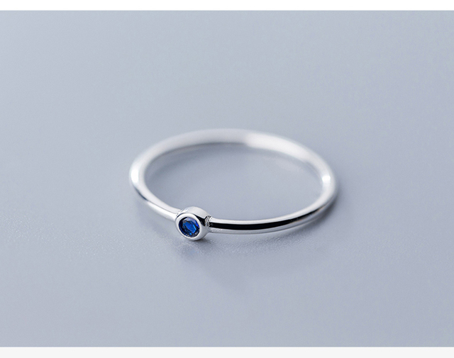 Pierścień Kobiety Moda Biżuteria 925 Sterling Silver z Niebieską Cyrkonią - Wianko - 4