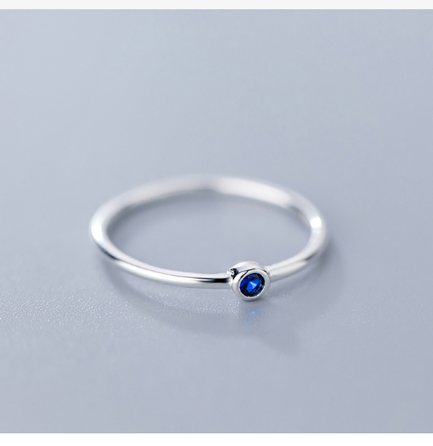 Pierścień Kobiety Moda Biżuteria 925 Sterling Silver z Niebieską Cyrkonią - Wianko - 3