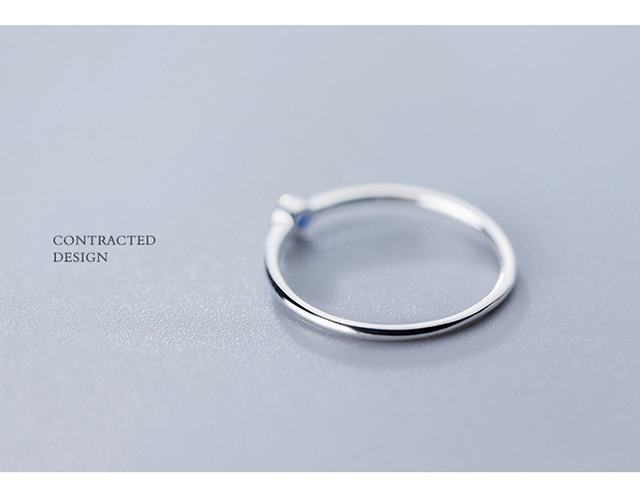 Pierścień Kobiety Moda Biżuteria 925 Sterling Silver z Niebieską Cyrkonią - Wianko - 5
