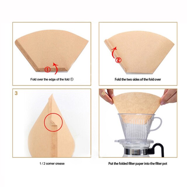 100 sztuk ekologicznych niebielonych drewnianych torebek filtrujących do kawy ręcznych Drip Paper Coffee Brewer - Wianko - 5