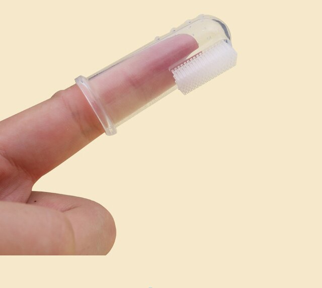 Miękkie silikonowe szczoteczka do zębów na palec dla niemowląt z pudełkiem - Wianko - 2