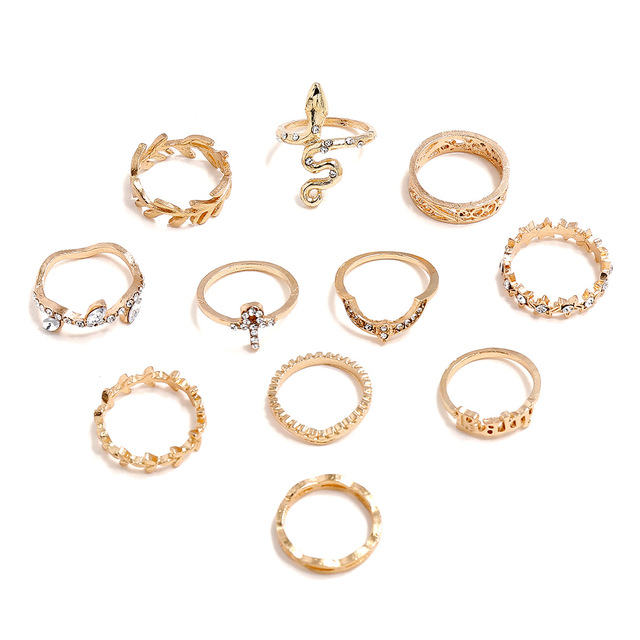 Zestaw pierścieni Bohemia 2021, pasujące dla kobiet, fidget, charms, biżuteria, anelli, prezent, slytherin - Wianko - 20