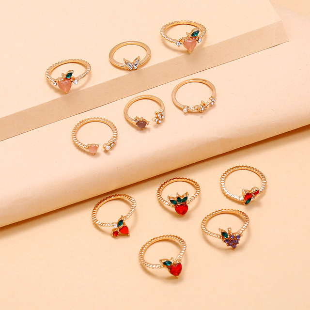 Zestaw pierścieni Bohemia 2021, pasujące dla kobiet, fidget, charms, biżuteria, anelli, prezent, slytherin - Wianko - 28