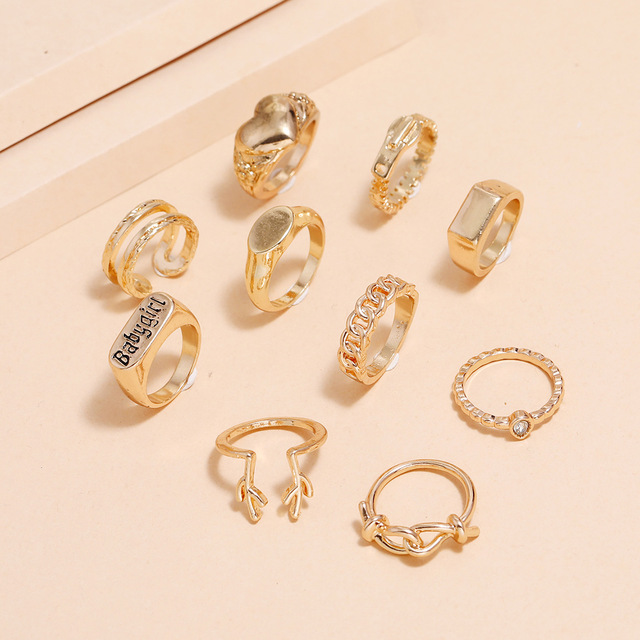 Zestaw pierścieni Bohemia 2021, pasujące dla kobiet, fidget, charms, biżuteria, anelli, prezent, slytherin - Wianko - 33