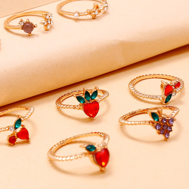 Zestaw pierścieni Bohemia 2021, pasujące dla kobiet, fidget, charms, biżuteria, anelli, prezent, slytherin - Wianko - 29