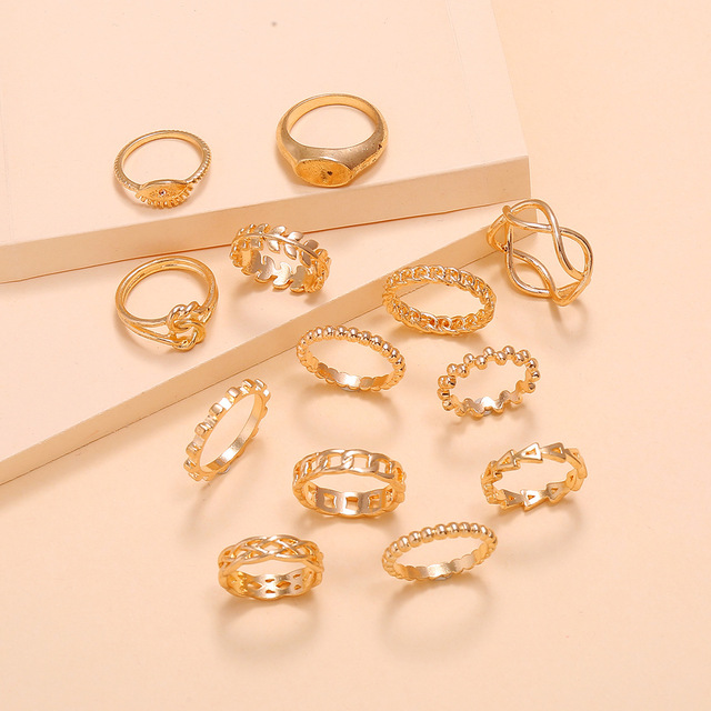 Zestaw pierścieni Bohemia 2021, pasujące dla kobiet, fidget, charms, biżuteria, anelli, prezent, slytherin - Wianko - 12