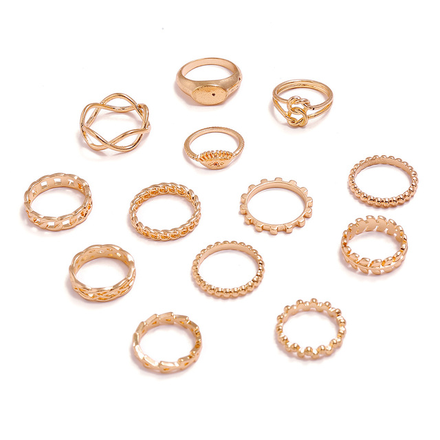 Zestaw pierścieni Bohemia 2021, pasujące dla kobiet, fidget, charms, biżuteria, anelli, prezent, slytherin - Wianko - 14