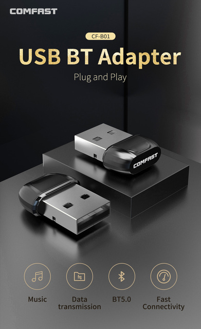 Mini bezprzewodowa wtyczka Bluetooth USB Adapter 5.0 - muzyka Bluetooth odbiornik Audio nadajnik na głośnik (Parametry: CF-B01, do komputera, mysz Laptop) - Wianko - 1