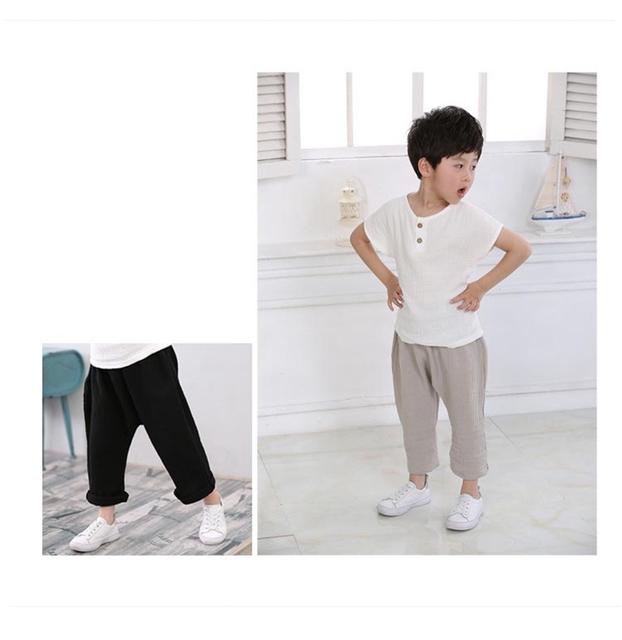 Zestaw ubrań dla chłopców 1-7 lat: pościel plisowana na co dzień, koszule, spodnie w paski (2 sztuki) - Wianko - 2