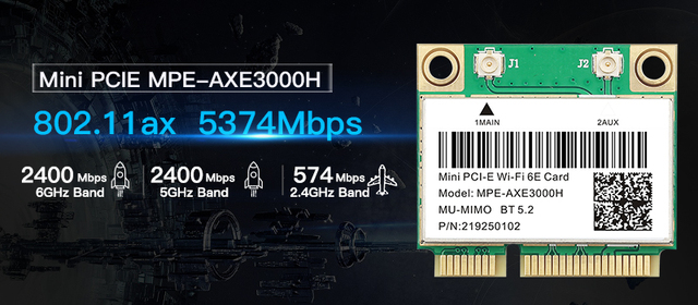 Karta sieciowa Intel 8265HMW Mini PCI-E - 1200 mb/s, dwuzakresowa 802.11ac z Bluetooth 4.2 - 2.4G/5GHz - Wianko - 1