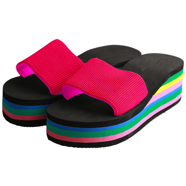 Kolorowe damskie sandały plażowe wsuwane kapcie EVA - Wianko - 14
