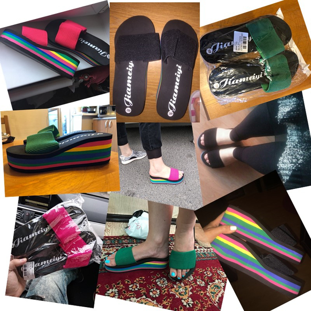 Kolorowe damskie sandały plażowe wsuwane kapcie EVA - Wianko - 3