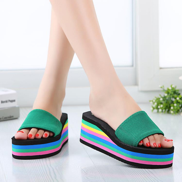 Kolorowe damskie sandały plażowe wsuwane kapcie EVA - Wianko - 7