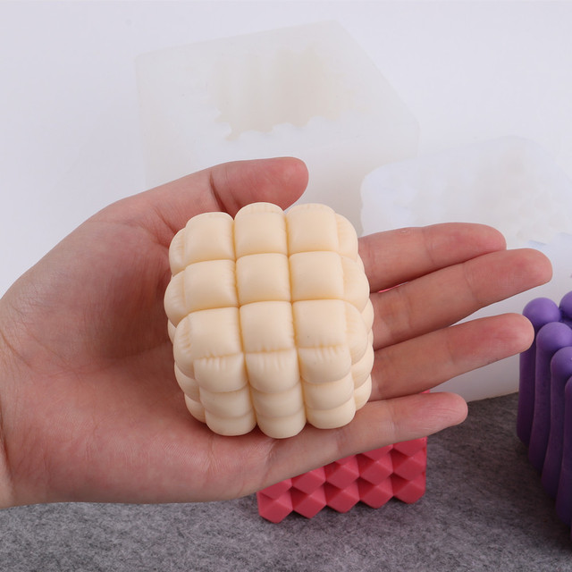 Foremka na świece Cube S/M/L – koreański DIY diament do odlewania świec, miękka torba, sofa Bubble, tynk rzemiosło, art aromaterapia, silikonowe formy - Wianko - 19