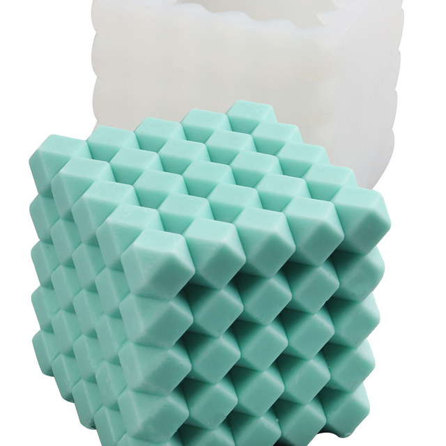 Foremka na świece Cube S/M/L – koreański DIY diament do odlewania świec, miękka torba, sofa Bubble, tynk rzemiosło, art aromaterapia, silikonowe formy - Wianko - 5