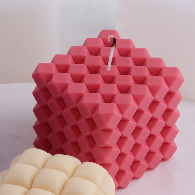 Foremka na świece Cube S/M/L – koreański DIY diament do odlewania świec, miękka torba, sofa Bubble, tynk rzemiosło, art aromaterapia, silikonowe formy - Wianko - 8