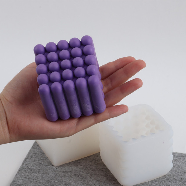 Foremka na świece Cube S/M/L – koreański DIY diament do odlewania świec, miękka torba, sofa Bubble, tynk rzemiosło, art aromaterapia, silikonowe formy - Wianko - 21