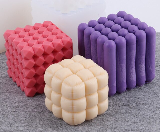 Foremka na świece Cube S/M/L – koreański DIY diament do odlewania świec, miękka torba, sofa Bubble, tynk rzemiosło, art aromaterapia, silikonowe formy - Wianko - 18