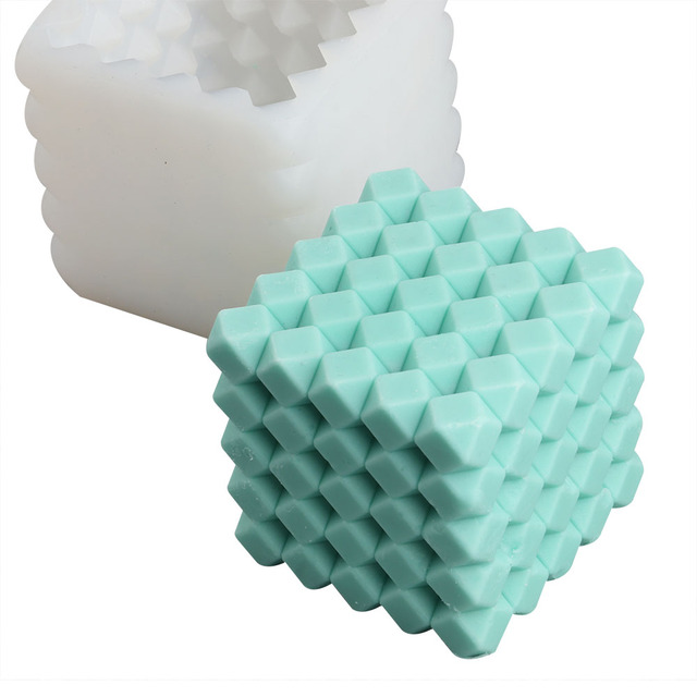 Foremka na świece Cube S/M/L – koreański DIY diament do odlewania świec, miękka torba, sofa Bubble, tynk rzemiosło, art aromaterapia, silikonowe formy - Wianko - 2