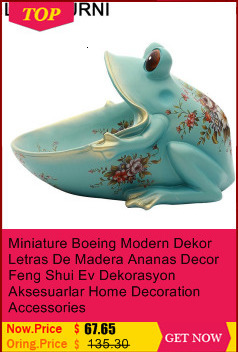 Figurka miniaturowa Feng Shui do dekoracji wnętrz - Dom Letras De Madera Ev - Wianko - 6