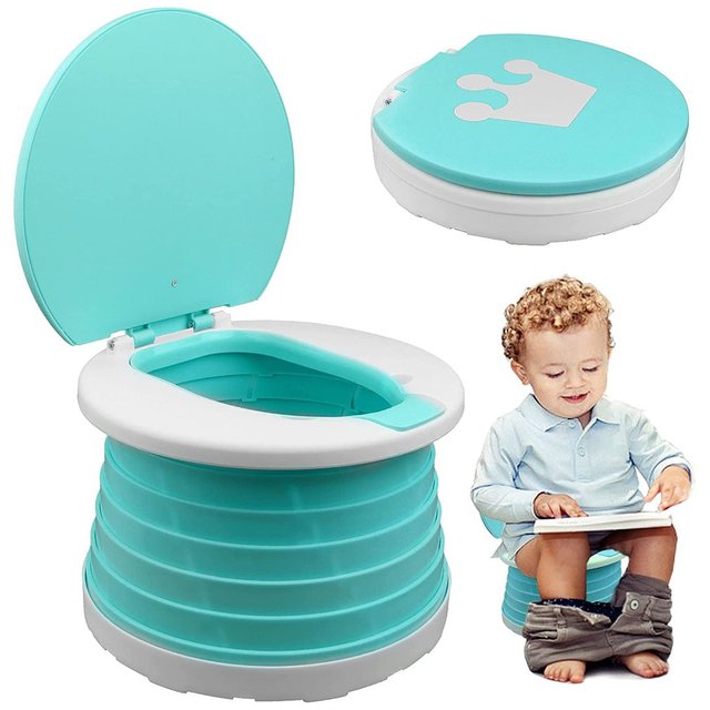 Nocnik podróżny dla dzieci New WC Baby Toilet z możliwością złożenia w podróż, z siedziskiem i pokrywką Crown Potty - Wianko - 12