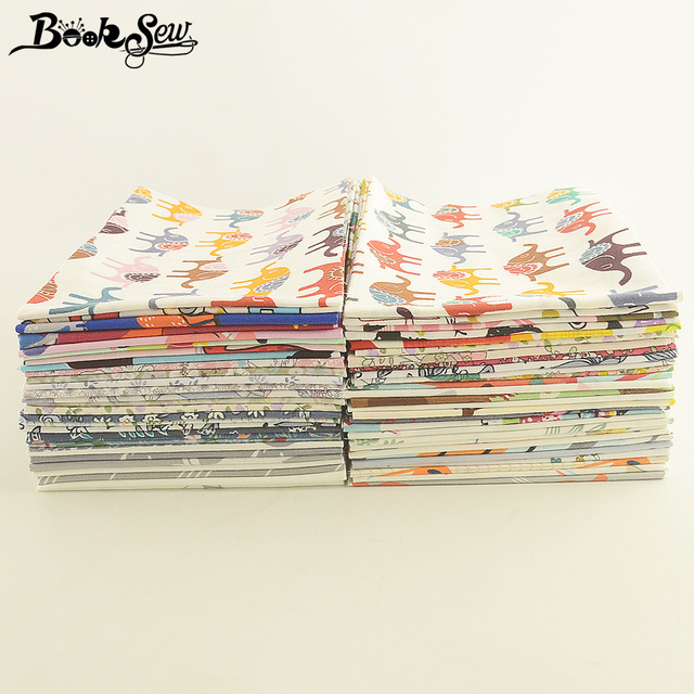 Nowy materiał Booksew 100% bawełniana tkanina w kwiaty - Cartoon, drukowana, 32x32 cm, DIY: zabawki, poduszki, szycie - Telas Patchwork Algodon dom - Wianko - 1