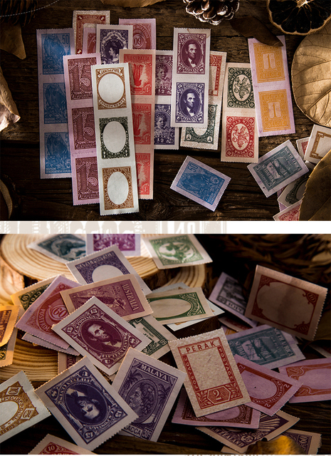 Naklejki dekoracyjne Retro z jesiennej podróży - kolekcja znaczków - Wianko - 3