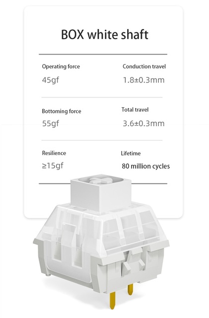 Klawiatura mechaniczna Kailh Box z przełącznikami: biały, czerwony, brązowy and czarny (3-pin), KeyCap dla GK61 ANNE Pro2 - Wianko - 9