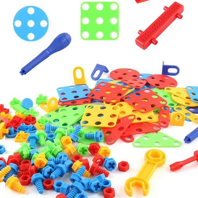Kreatywna mozaika Puzzle 3D - zabawki do skręcania dla dzieci, zestaw elektryczny do wiercenia, cegły budowlane DIY - Wianko - 12