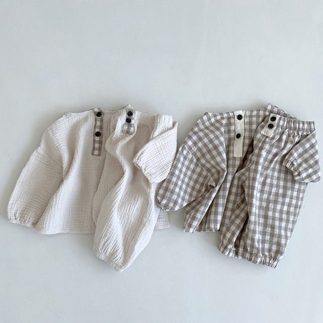 Zestaw ubrań dla niemowląt dziewczynki i chłopca, wzór z kreskówkowym motywem, wiosna-jesień, długie rękawy, bluzka + spodnie z jednolitej bawełny (2 sztuki) - Wianko - 2