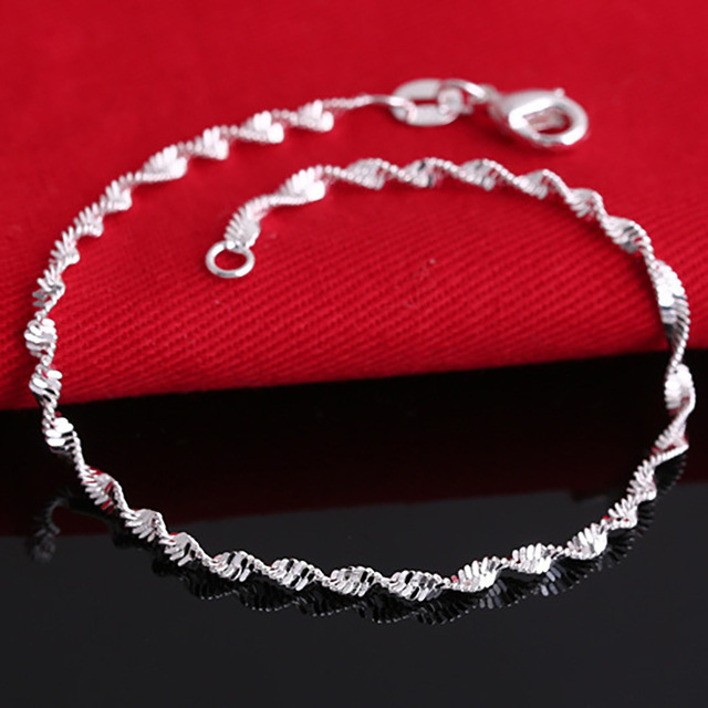 Modna srebrna bransoletka na kostkę z łańcuszkiem i znaczkiem stóp - biżuteria dla kobiet - Wianko - 5