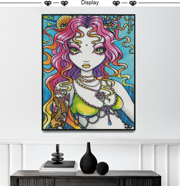 Diamentowy obraz Cartoon dziewczyna księżniczka - 5D DIY zestaw haft mozaikowy kwadratowy i okrągły - pełne kwiaty ducha - piękna dekoracja wnętrza - Wianko - 1