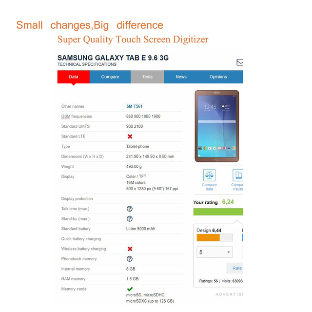Ekran dotykowy do Samsung Galaxy Tab E 9.6 SM-T560 SM-T561 - 10 sztuk - Wianko - 2