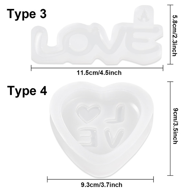 Forma do odlewania 3D, litery silikonowe, w kształcie serca, narzędzie do tworzenia biżuterii - Wianko - 17