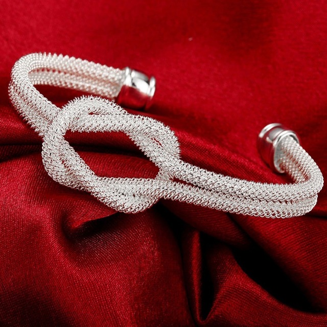Bransoletka damska związana węzłem z 925 srebra - klasyczna biżuteria Pulseiras - Wianko - 11