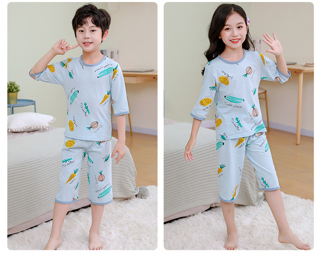 Długorękawowe zestawy piżam dla nastoletnich dziewczynek - nowa letnia kolekcja - Wianko - 18