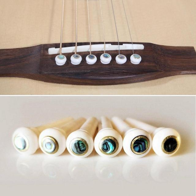 Podkładka miedziana z kropką z abalonu do wkładania strun na gitarze akustycznej - Wianko - 5