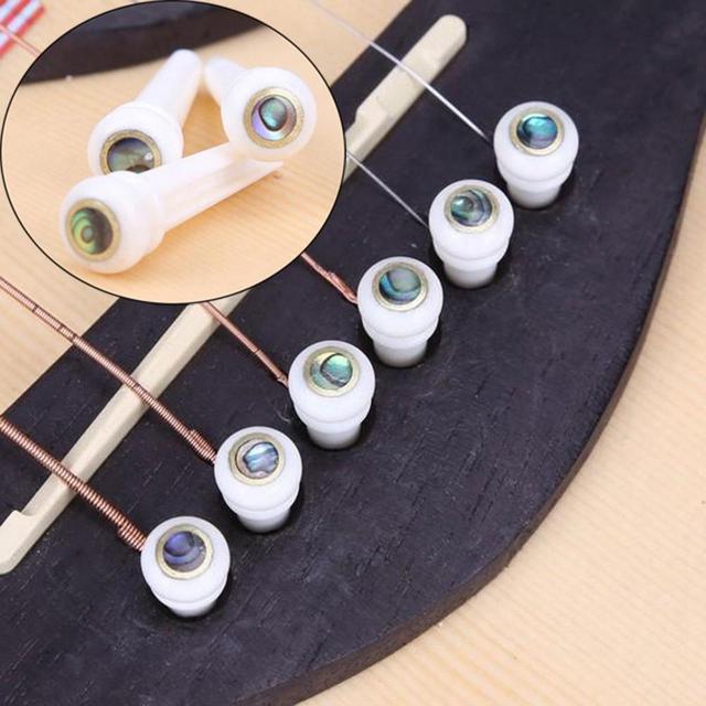 Podkładka miedziana z kropką z abalonu do wkładania strun na gitarze akustycznej - Wianko - 9