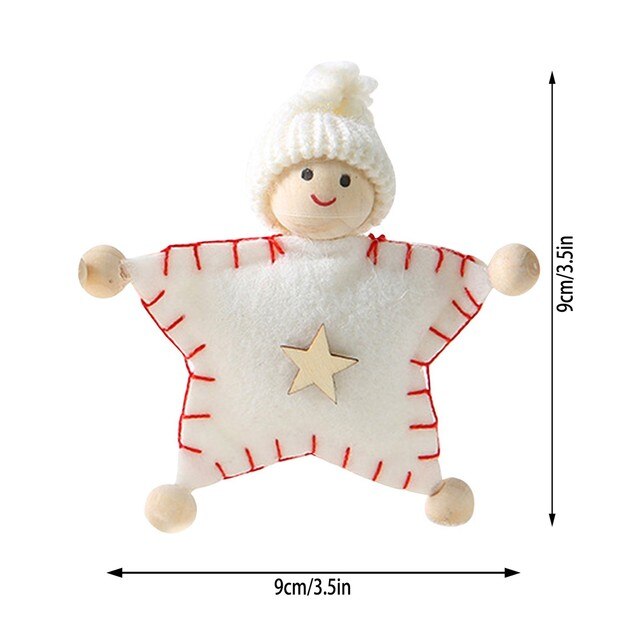Świąteczne pluszowe lalki na zawieszkę do choinki - boże narodzenie, dekoracja domu, drewniane lalki - Wianko - 3