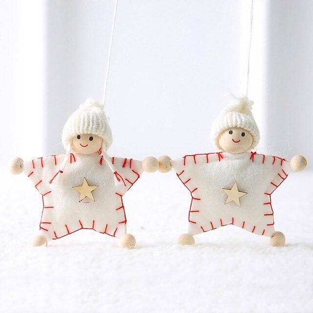 Świąteczne pluszowe lalki na zawieszkę do choinki - boże narodzenie, dekoracja domu, drewniane lalki - Wianko - 1