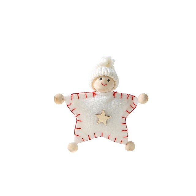 Świąteczne pluszowe lalki na zawieszkę do choinki - boże narodzenie, dekoracja domu, drewniane lalki - Wianko - 2