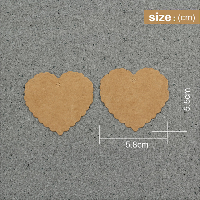 1000 sztuk metek odzieżowych w kształcie serca z papieru typu Kraft - idealne do wieszaków, wesel i kart podarunkowych - Wianko - 6