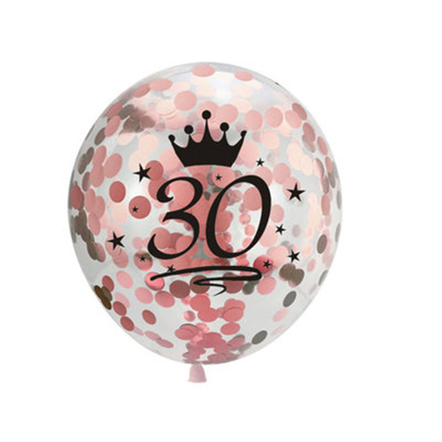 5 sztuk konfetti lateksowych balonów 12 cali na urodzinową imprezę - dekoracja rocznicowa 16 18 21 30 40 50 60 lat - Wianko - 7